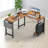 Desk and Chair Set: 49 Inch L-Shaped Computer Desk and Height Adjustable Mesh Chair-1316091850