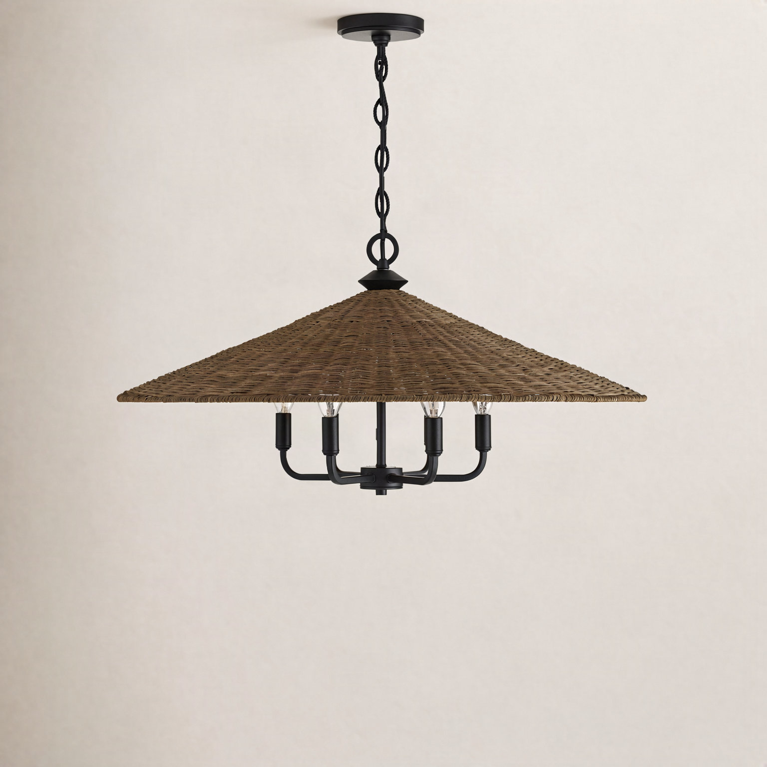 Jared Dimmable Rattan 6-Light Pendant