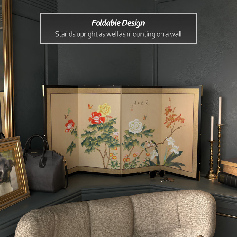 Garden Dreams Handpainted Silk Screen - 24" H x 48" W