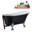 Baignoire de trempage sur pieds 63 "avec drain, pattes et plateau en bambou 63" Streamline-66367535-76674074