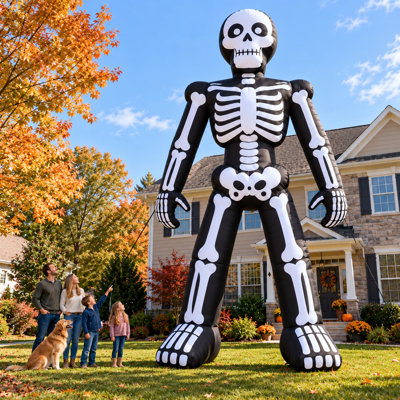 26 Ft. Giant Inflatable Skeleton Halloween Decoration with 480W Blower, Heavy-Duty 480D Oxford for Outdoor Yard & Events
