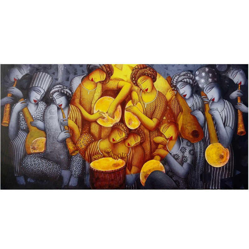 Dédicace de l'équipe musicale | Acrylique sur toile | Par Samir Sarkar