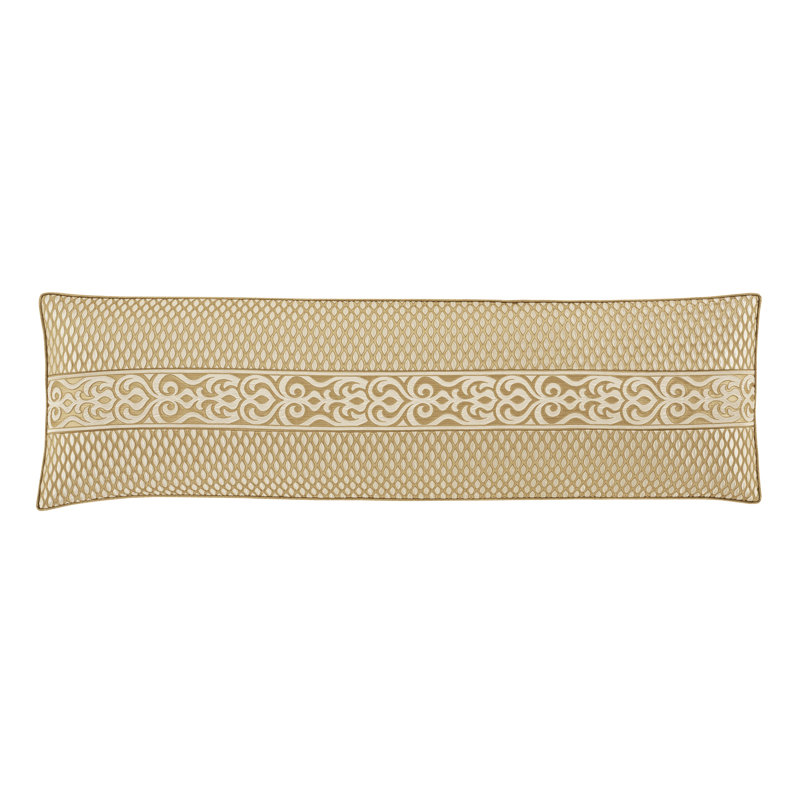 Large Gold Damask Pattern Rectangle Bolster Pillow