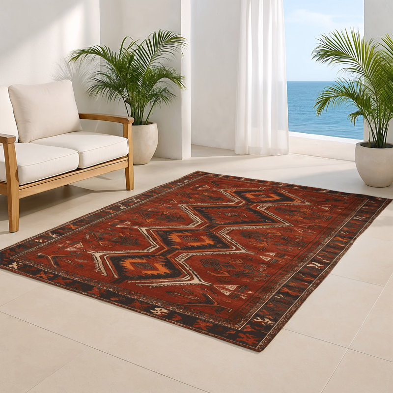 Tapis turc intérieur et extérieur brun, Rectangulaire 2 pi x 3 pi