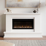 Modern Ember Patton 64" Mantel Package with 42" Electric Fireplace - Works w/ Alexa and Google Asst