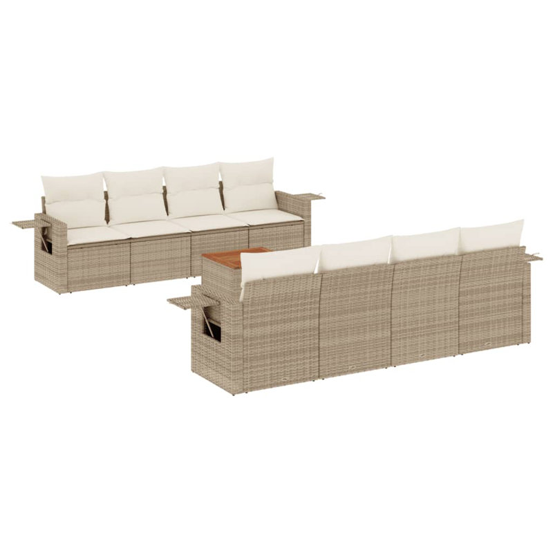  Ensemble de canapé de jardin modulaire en PE rotin beige