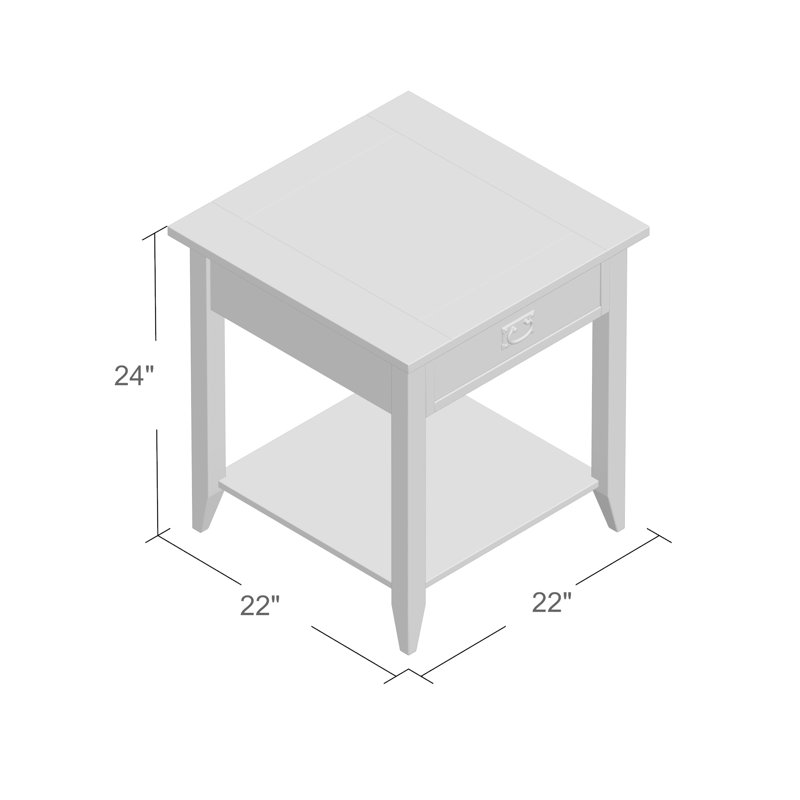 Table de bout avec rangement Vikesh