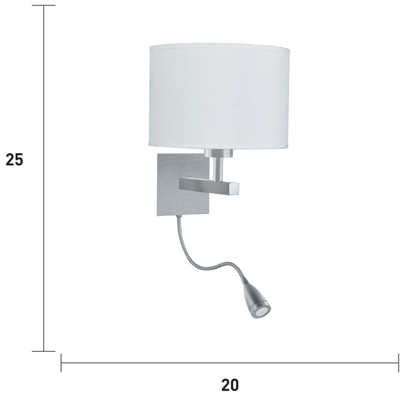 Audra LED Armed Sconce, Satin Silver