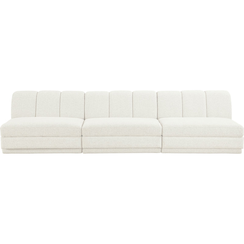 Tissu Chiquita rembourré 3 pièces Canapé modulaire, Crème