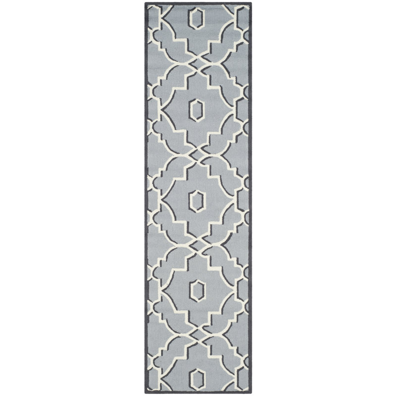 Ocilla Hand Hooked Performance Geometric Rug, Runner 2'3" x 8'