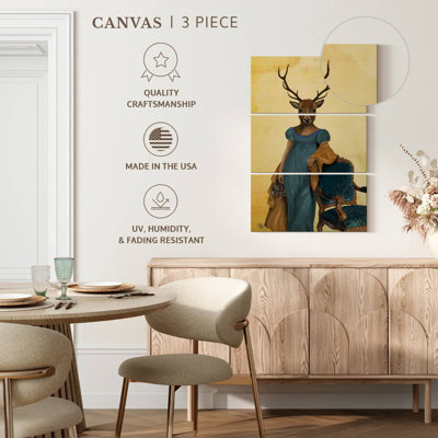 Cerf Brampt en robe bleue