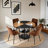 5 Piece Industrial Modern Round Dining Set with 2-Tier Storage, 47.3" Wood with Black Splicing Table -332765858-303254134
