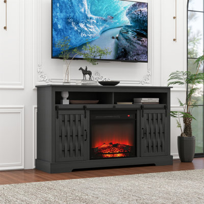 Meuble télé avec foyer pour téléviseur de 65 po ou moins, centre de divertissement avec foyer électrique de 23 po