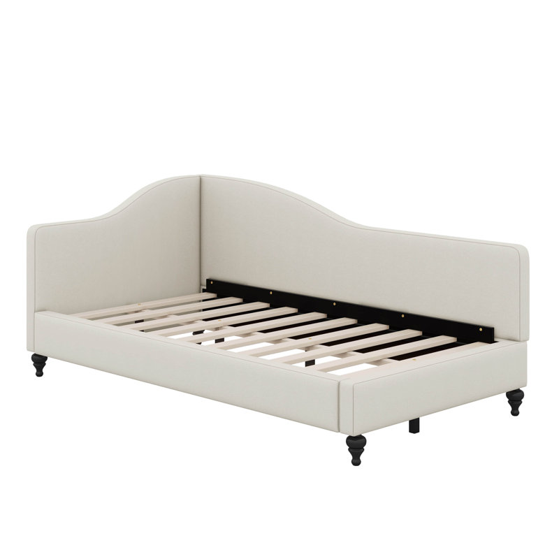 L-Shaped Linen Daybed, Beige, Twin