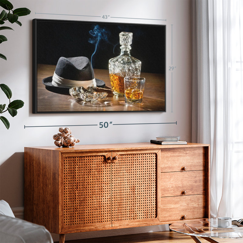 Impression rétro sur toile de whisky rétro, H 29 po x l 43 po