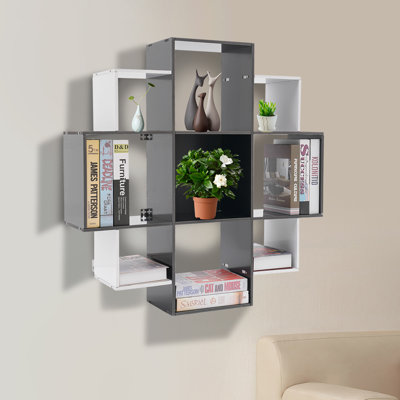 Khune 35.43" H x 35.43" W Plastic Floating Bookcase by Ebern Designs