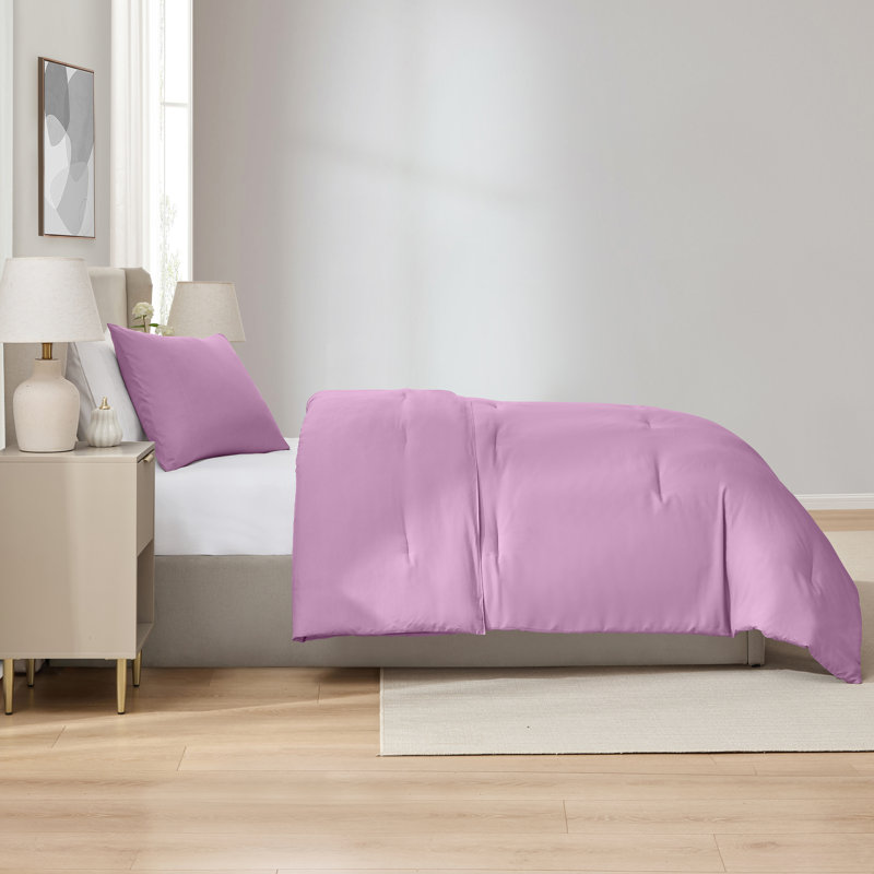  soft microfiber 2 piece comforter set with pillow sham, Smokey Lavender, Twin Comforter + 1 Standard Sham