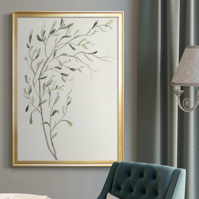 Toile de qualité supérieure avec broche Spindle Sprig II - prête à être accrochée, H 36,5 po x l 26,5 po x P 1 po, Cadre doré