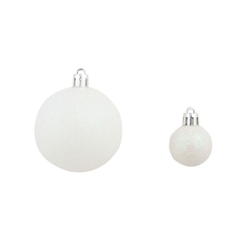 6cm Solid Colour Bauble, White/Grey