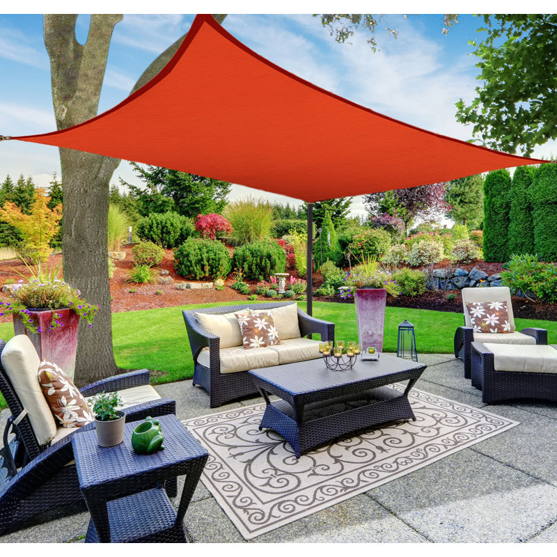 Red 16' x 16' Square Sun Shade Sail Canopy