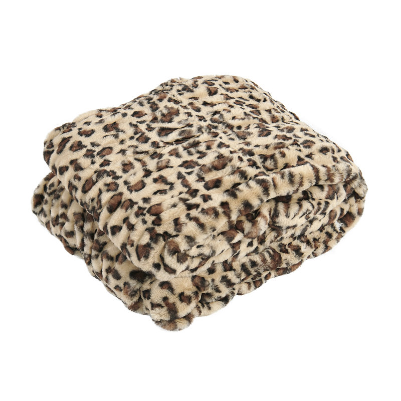 Knitted Throw Blanket, Leopard, 127cm W x 152.4cm L