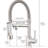 Hot And Cold Water Kitchen Faucet With Gorgeous Brushed Nickel Pull Down - Brass Build Commercial Versatile Solid For A Practical