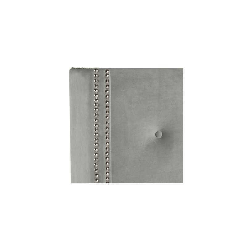Burch Upholstered Headboard, Velvet Pewter, Full