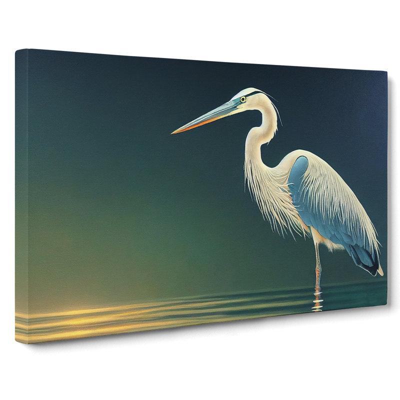 Attractive Heron Bird - Wrapped Canvas, 40cm H x 60cm W x 3cm D