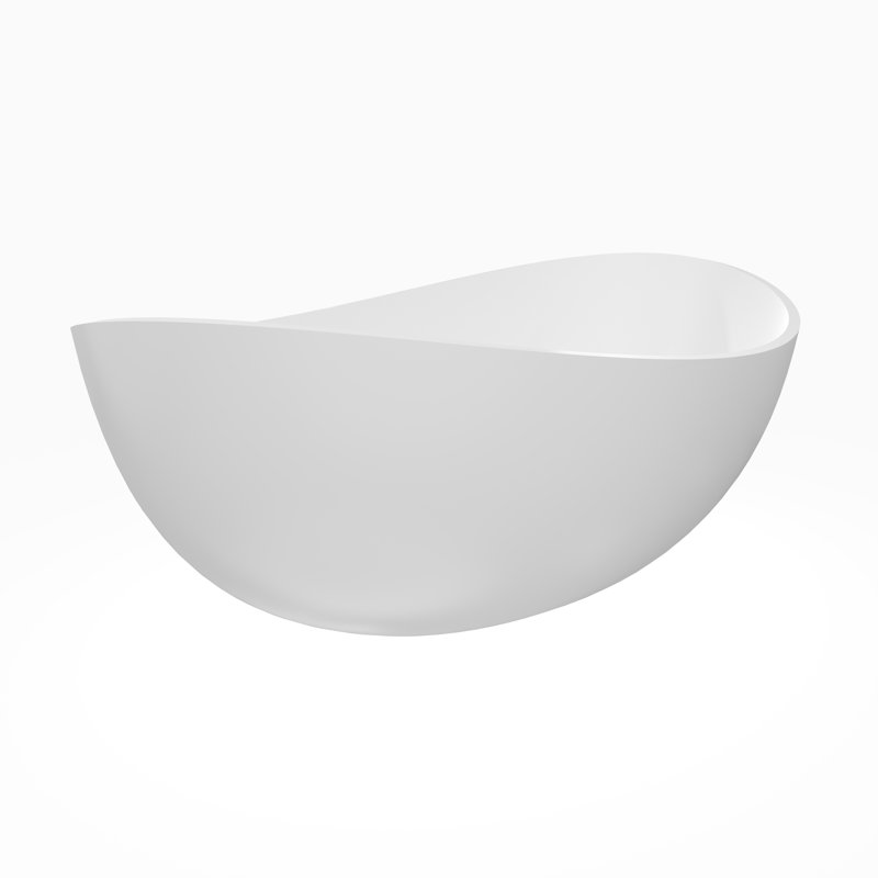 Baignoire de trempage autoportante ovale de 71 pouces à surface solide et blanc mat, Matte White