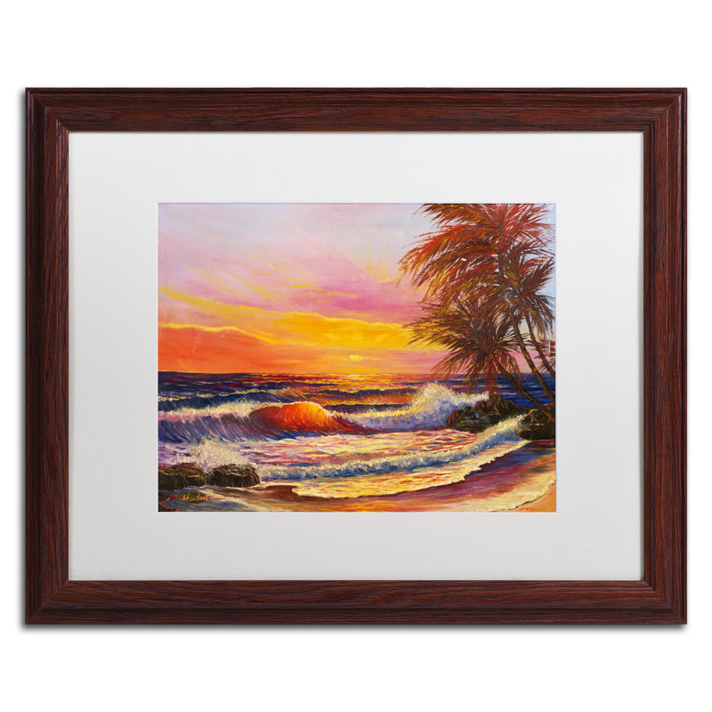 Luverne «Hawaiian Glow», reproduction d'art encadrée, Blanc, H 16 po x l 20 po x P 0,5 po, Toile avec cadre brun