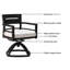Ensemble de 2 chaises berçantes pivotantes en aluminium pour l'extérieur - noir braise. Structure, ergonomique, coussins d'eau et de décoloration avec structure robuste, coussins en tissu, look élégant