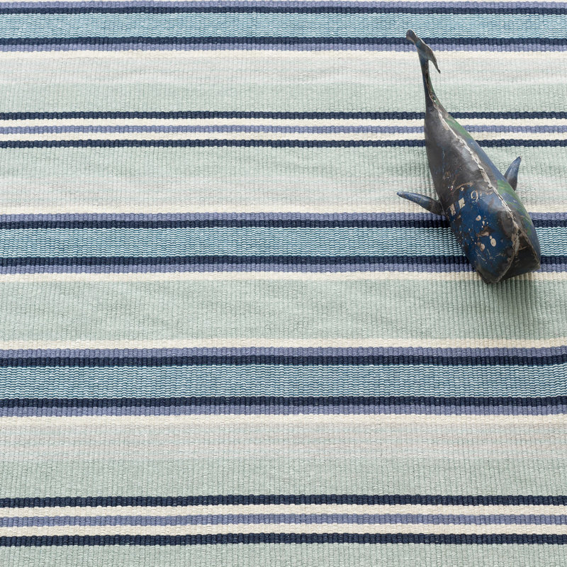 Barbados Stripe Handwoven Cotton Rug, Rectangle 5' x 8'