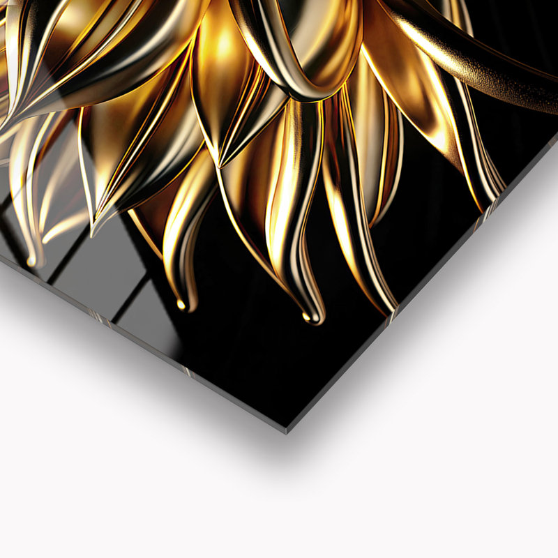 Dosseret en verre trempé Golden Bloom - Décoration murale de cuisine, H 16 po x l 30 po x P 0,5 po