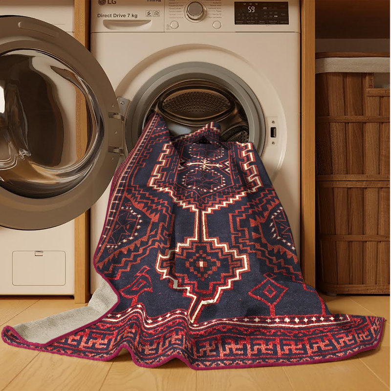 Tapis oriental multicolore tissé à la machine Oriental, Rectangle 3 pi x 5 pi