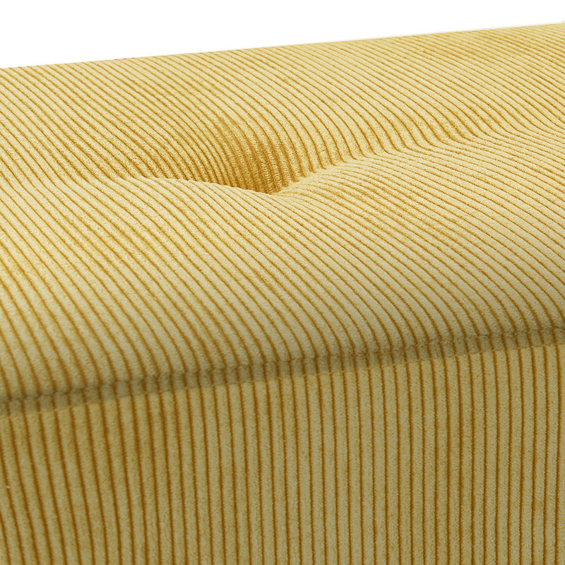 39.4" Corduroy Upholstered Bench, Yellow