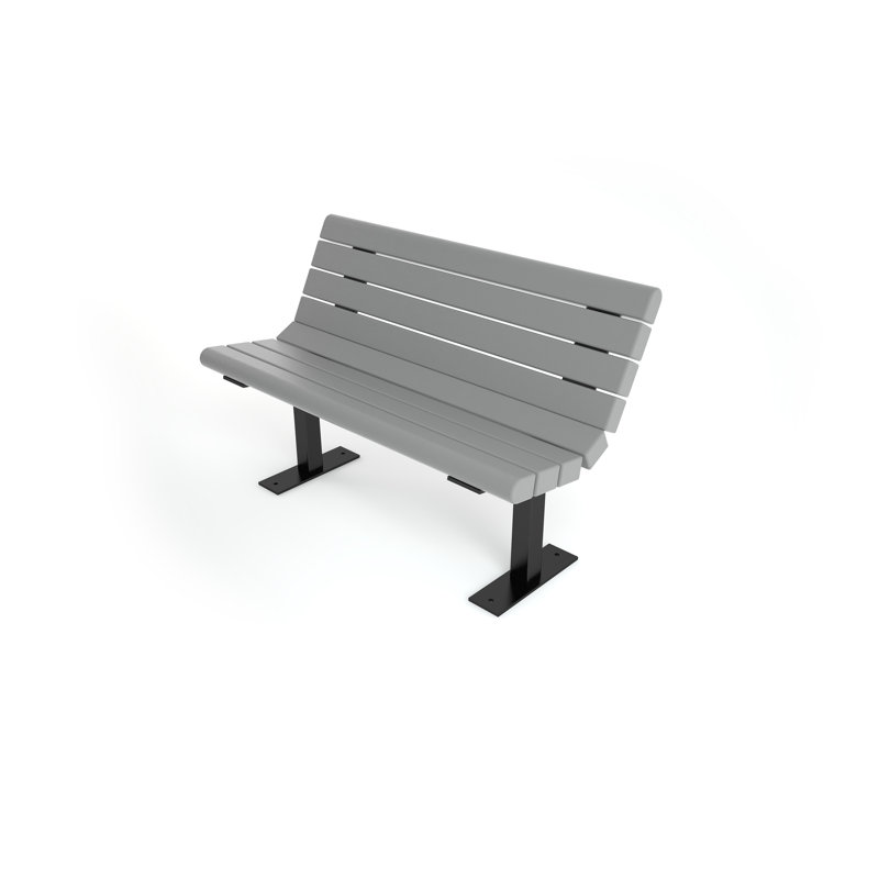 Jameson 4' Gray Recycled Plastic Park Bench