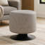 Alison 40cm Wide Faux Leather Round Solid Colour Standard Ottoman-24825575