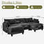 Canapé modulaire confortable en forme de U de 116 po avec deux repose-pieds en forme de U avec deux repose-pieds-107251265