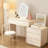 Makeup Vanity with Light mirror,5 drawers,Power Outlet