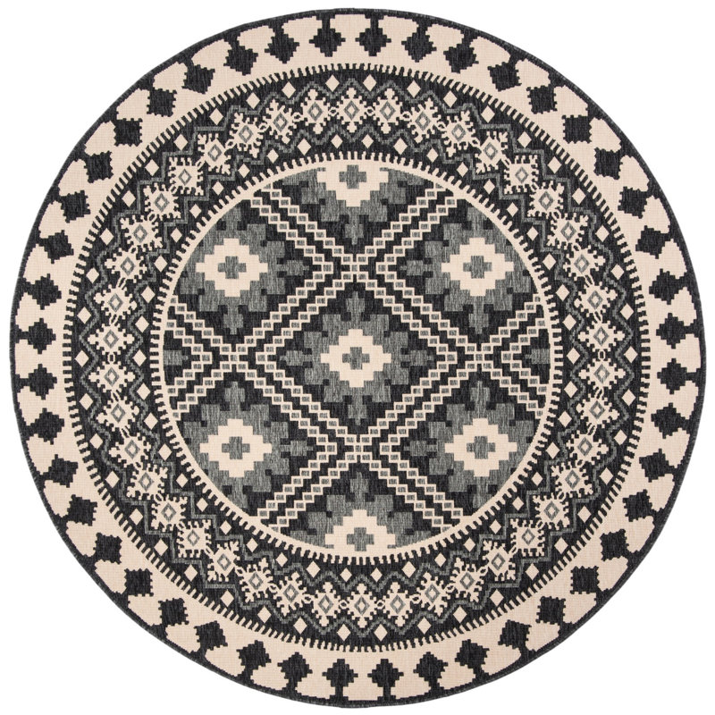Northpoint Veranda Performance Southwestern Indoor/Outdoor Area Rug, Round 6'7"