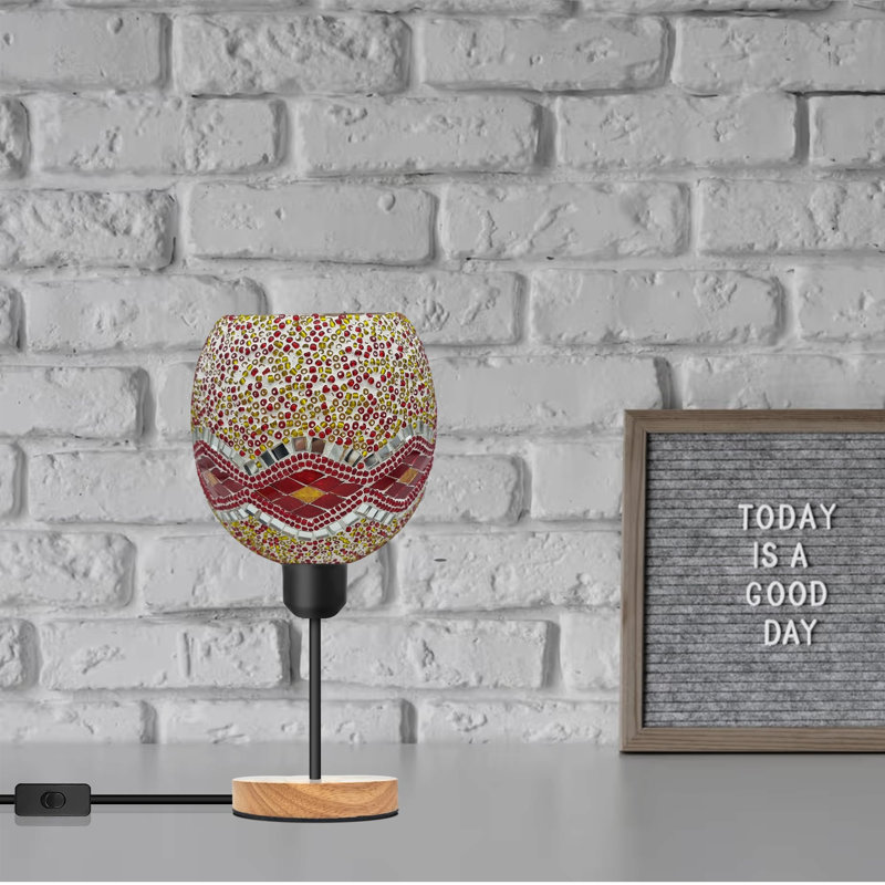 Wood Desk Lamp, 30cm H 19cm W 19cm D