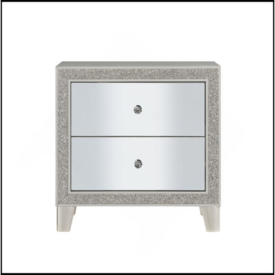 Table de chevet miroir et champagne