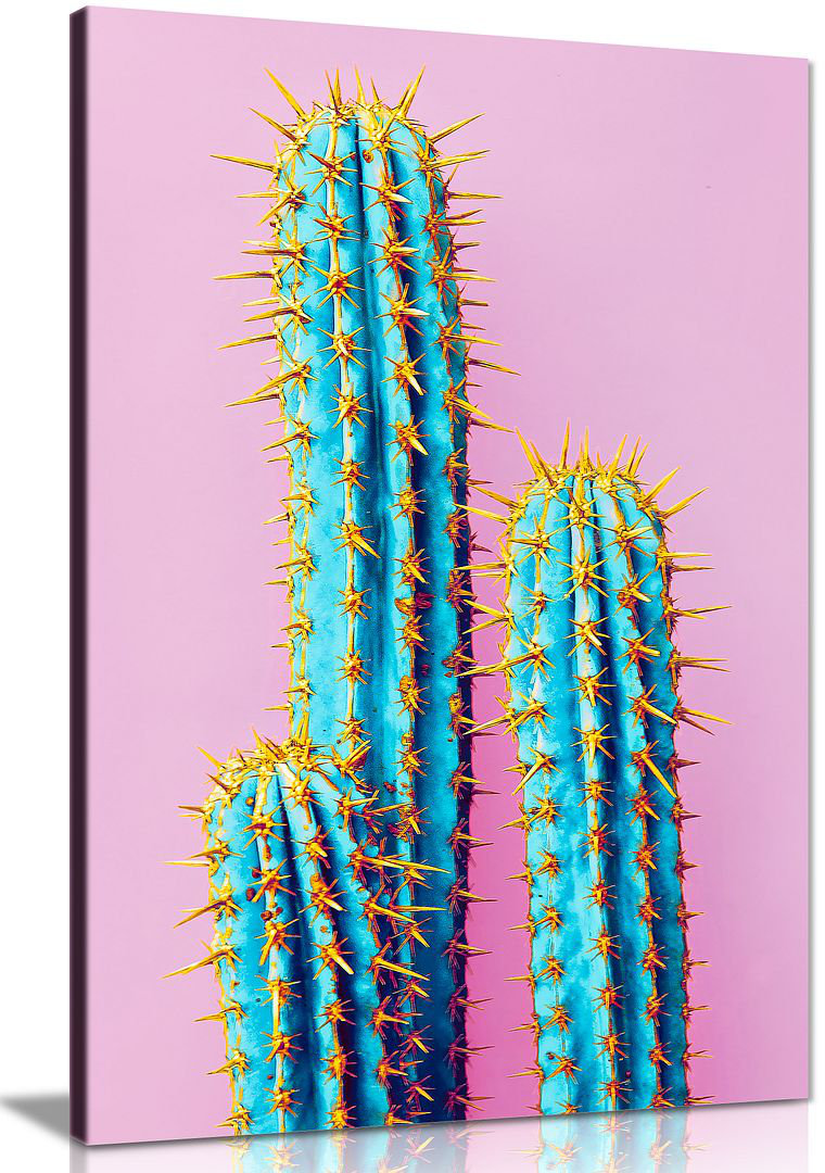 Leinwandbild Pink Abstract Contemporary Modern Cactus