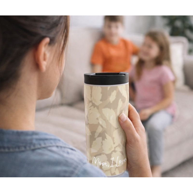 Verre blanc floral Mom I Love You 20 oz
