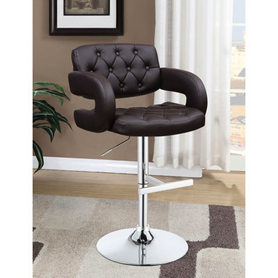 Chaise de bar ajustable brune rembourrée de mousse pour une assise relaxante