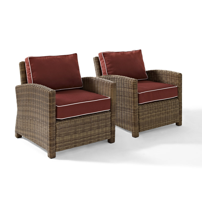 - Person Patio Conversation Set with Sunbrella® Cushions, Sangria, Brown