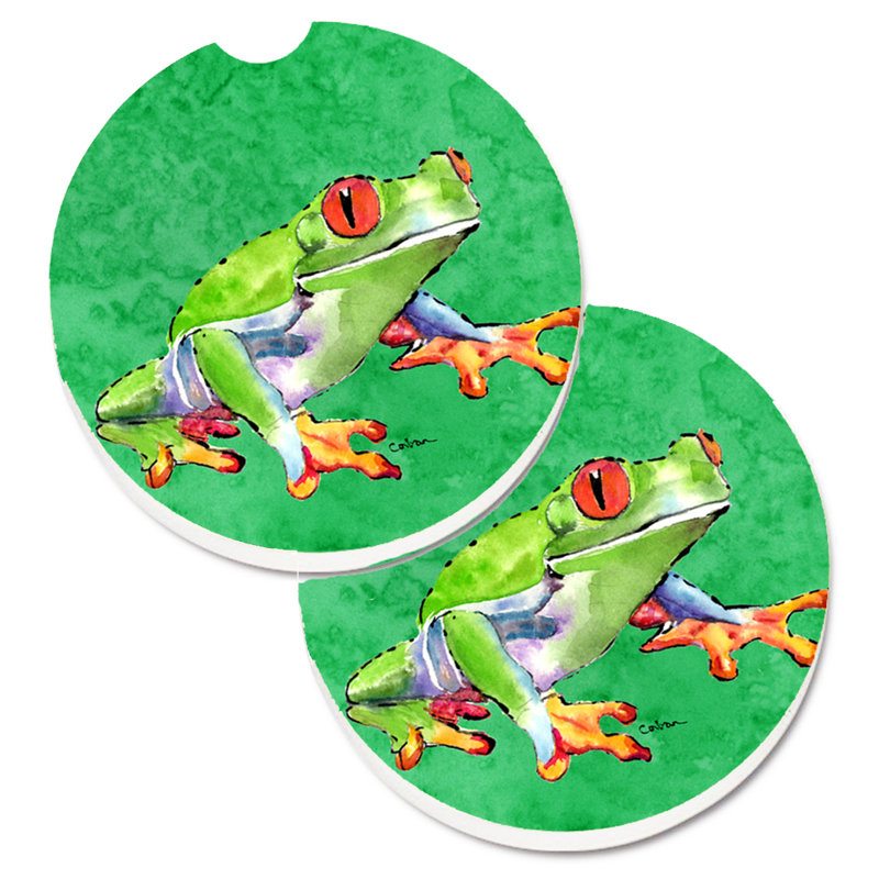 Ceramic Round 2 Piece Car Coaster Set