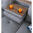 Gray Faux Leather L - Shaped Sectional With Storage Ottoman