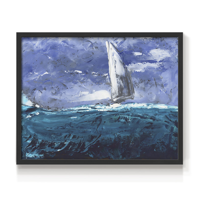 «Sail Ho I», reproduction encadrée, Noir, noir, noir, noir, H 16 po x l 20 po