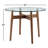 Etna Bistro Table In Clear Glass With Walnut Base